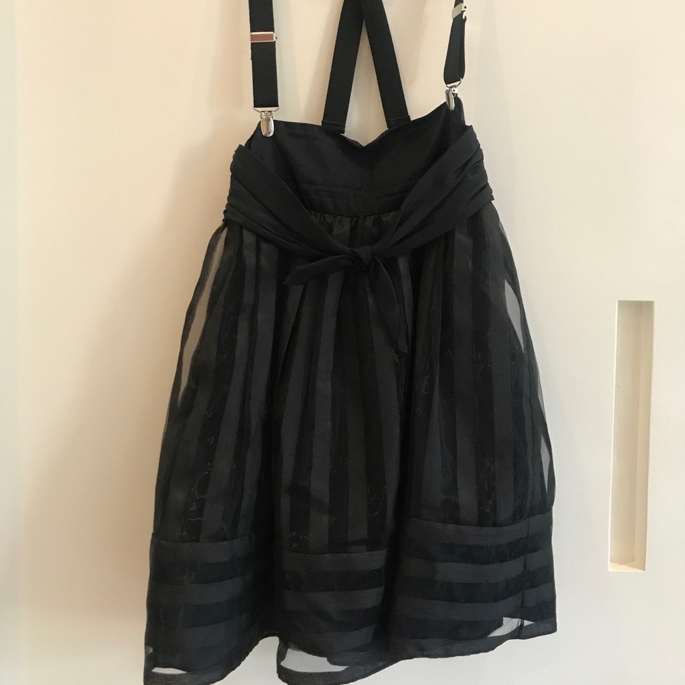 Black Betsey Johnson Skirt with Suspenders
